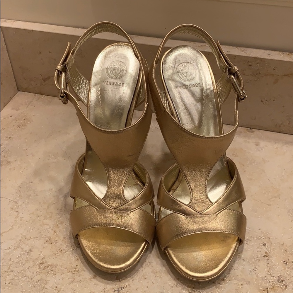 Authentic Versace gold heels size 38
